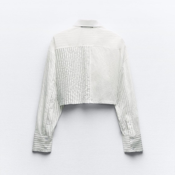 NWT Zara striped cropped button down shirt - Picture 4 of 6